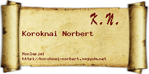 Koroknai Norbert névjegykártya